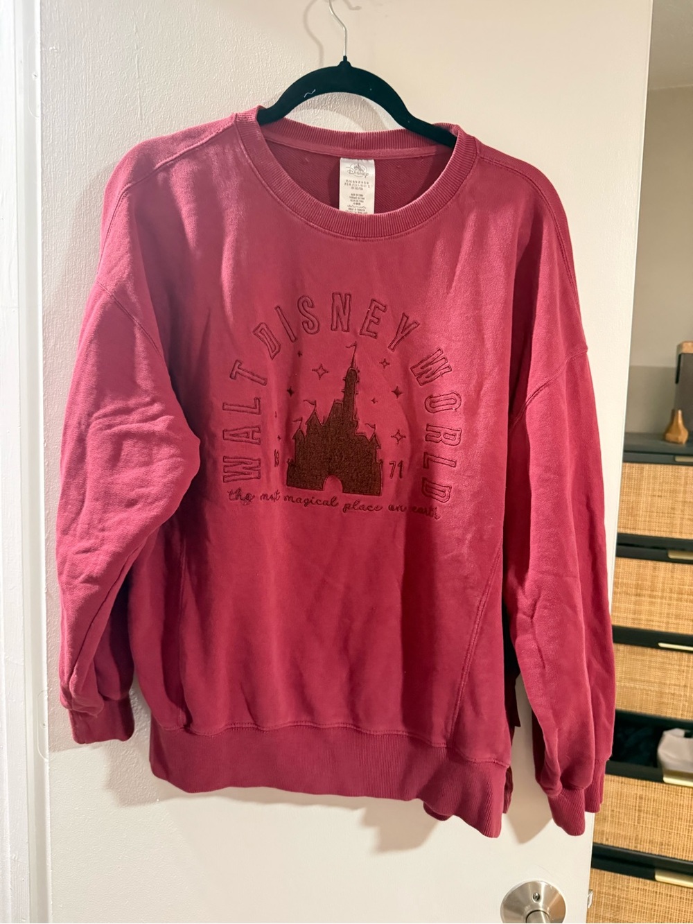 Disney Red Walt Disney World Castle Oversized Sweatshirt